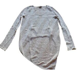 Helmut Lang Size M Beige Asymmetric Pullover Knit Wool Blend Crew Neck Sweater